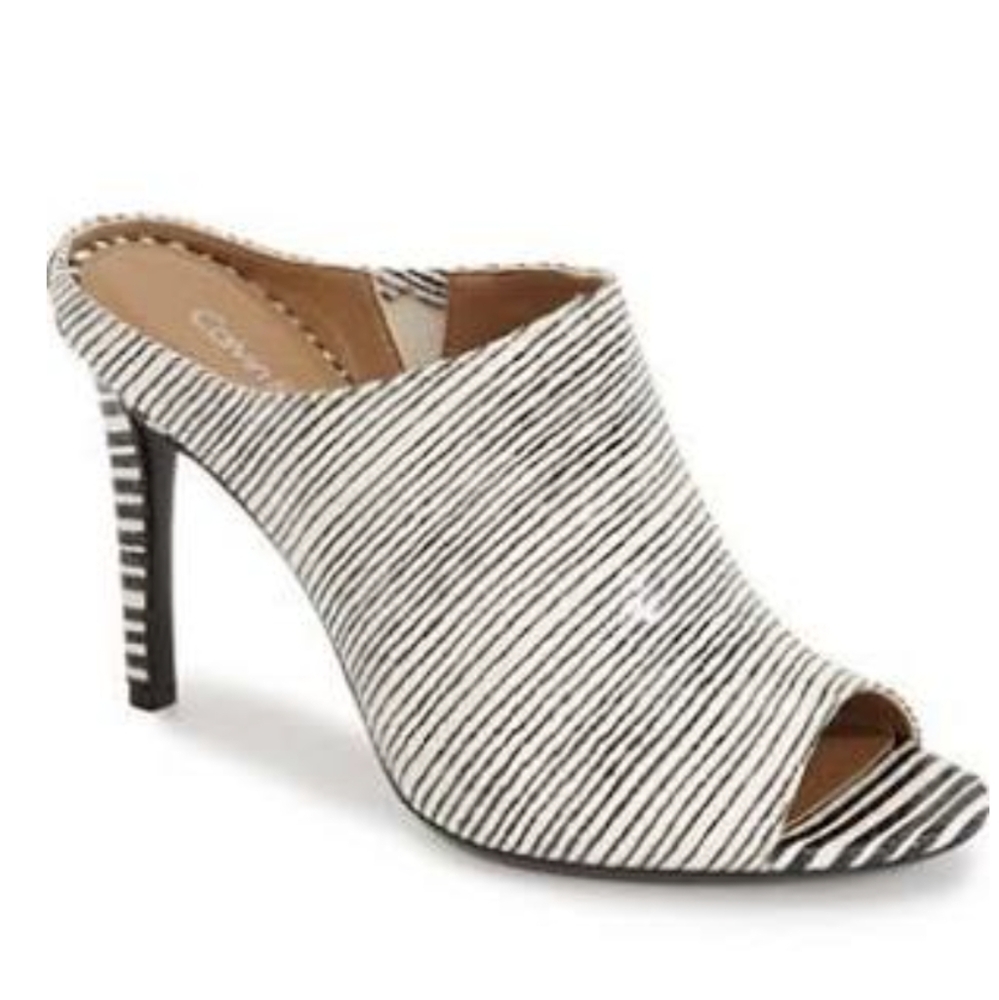 Calvin Klein Marisa Zebra Print Open Toe Heel Mul… - image 1